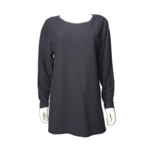 Vintage 90's NEW YORK STYLE Black Textured Tunic Top Womens Size Medium